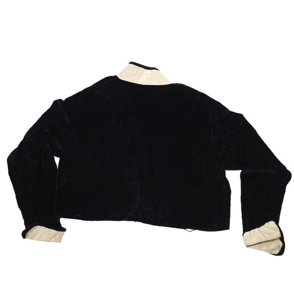 Womens XL Short Jacket NO SIZE TAG Cropped Boho Brocade Loop Button Closure - Picture 12 of 13